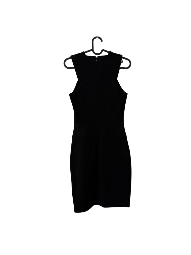 Mugler Black Sleeveless V Neck Bodycon Mini Dress Womens Size 36 Small — image 4 of 5